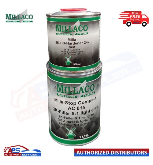 MILLACO MILLA STOP COMPACT AC 815 1 LTR WITH 2K HS HARDENER 242 FAST 1.5 LTR KIT